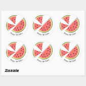 Watermeloenen Happy Birthday sticker round (Vel)