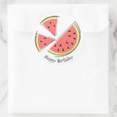 Watermeloenen Happy Birthday sticker round (Tas)