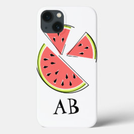 Watermeloenen iPad-doosje met 'Monogram' iPhone 13 Hoesje