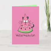 Watermeloenen Kat Kinderen Kaart (Voorkant)