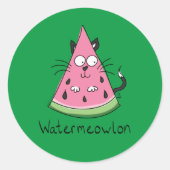 Watermeloenen Kat Kinderen Ronde Sticker (Voorkant)