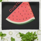 Watermeloenen keukenhanddoeken - aangepaste tekst  (Gevouwen)