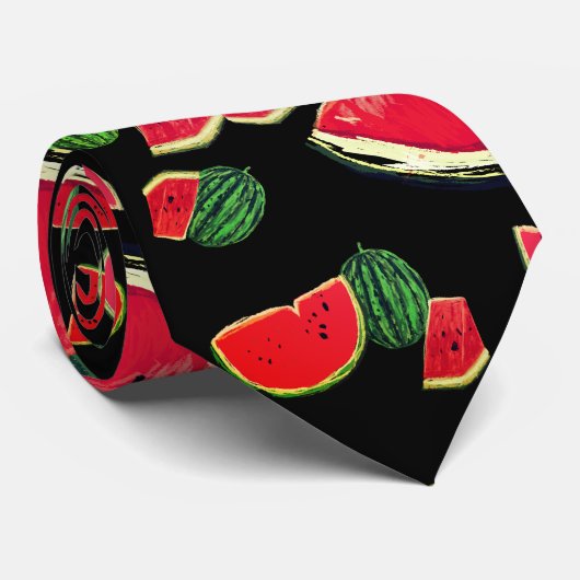 Watermeloenen Kunst Stropdas (Opgerold)