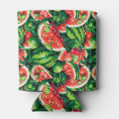 Watermeloenen, limoen, watermeloenbladeren, kleine blikjeskoeler (Achterkant)