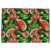 Watermeloenen, limoen, watermeloenbladeren, kleine groot cadeauzakje (Achterkant)