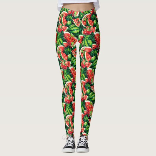 Watermeloenen, limoen, watermeloenbladeren, kleine leggings (Voorkant)