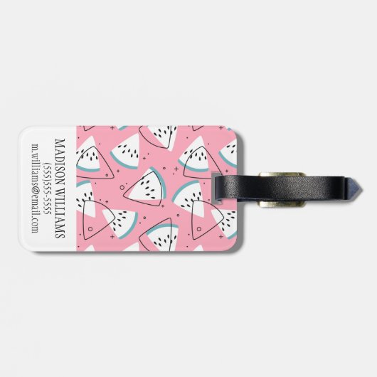 Watermeloenen met kleurrijke Waterverf Bagagelabel (Achterkant horizontaal)