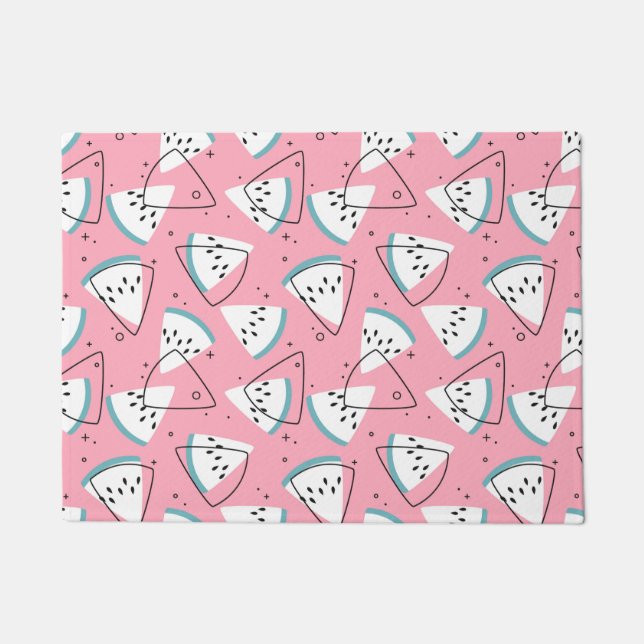 Watermeloenen met kleurrijke Waterverf Deurmat (Voorkant)