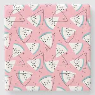 Watermeloenen met kleurrijke Waterverf Stenen Onderzetter