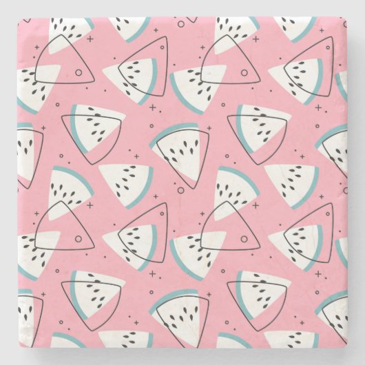 Watermeloenen met kleurrijke Waterverf Stenen Onderzetter (Voorkant)