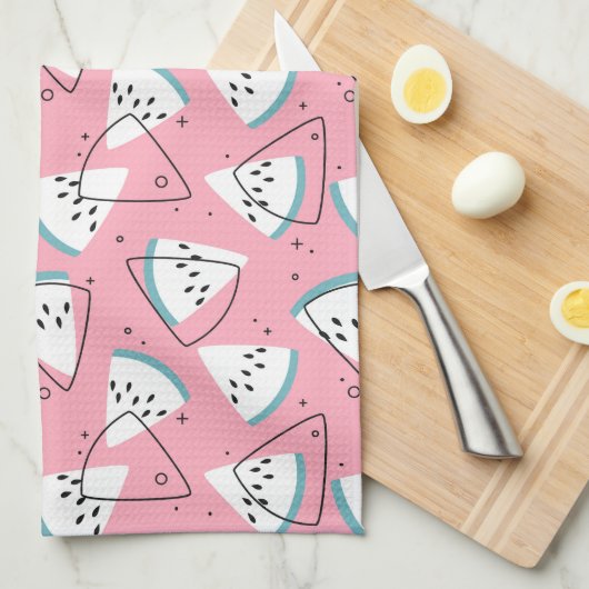 Watermeloenen met kleurrijke Waterverf Theedoek (Quarter Fold)