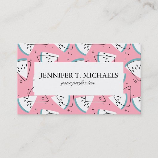 Watermeloenen met kleurrijke Waterverf Visitekaartje (Voorkant)