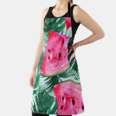 Watermeloenen, palmbladeren: tropisch naadloos pat schort (Insitu)