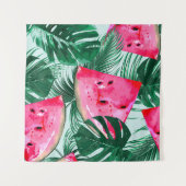 Watermeloenen, palmbladeren: tropisch naadloos pat wandkleed (Voorkant (horizontaal))