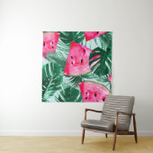 Watermeloenen, palmbladeren: tropisch naadloos pat wandkleed (In situ)