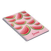 Watermeloenen plakken op roze met persoonlijke naa notitieboek (Rechterzijde)