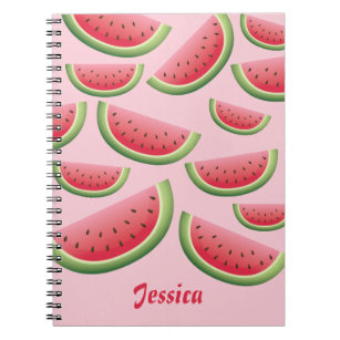 Watermeloenen plakken op roze met persoonlijke naa notitieboek