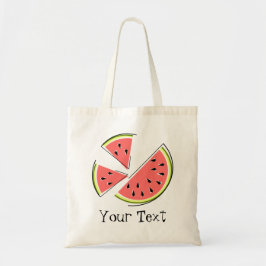 Watermeloenen plakken 'Tekst' canvas tas