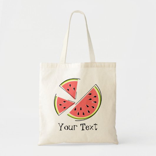 Watermeloenen plakken 'Tekst' canvas tas (Voorkant)