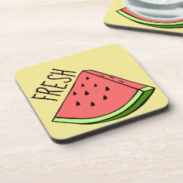 Watermeloenen plastic onderzetters met kurk