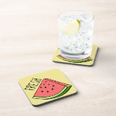 Watermeloenen plastic onderzetters met kurk (Rechterzijde)