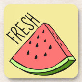 Watermeloenen plastic onderzetters met kurk (Voorkant)
