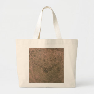 Watermeloenen Retro Flowers en Butterflies Abstrac Grote Tote Bag