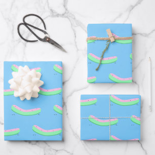Watermeloenen Rind en Seeds Kawaii Food Inpakpapier Vel