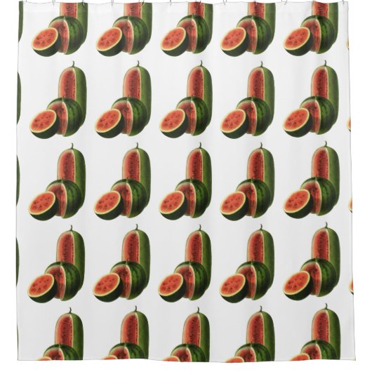  watermeloenen, ronde, organische voedselvruchten douchegordijn (Voorkant)