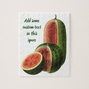 watermeloenen, ronde, organische voedselvruchten legpuzzel