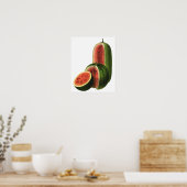  watermeloenen, ronde, organische voedselvruchten poster (Keuken)