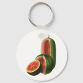  watermeloenen, ronde, organische voedselvruchten sleutelhanger (Voorkant)
