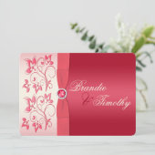 Watermeloenen Roze en Ivory Floral Kaart (Staand voorkant)