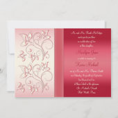 Watermeloenen Roze en Ivory Monogrammed Invitation Kaart (Achterkant)