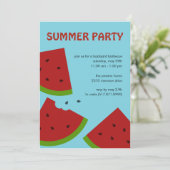 Watermeloenen Slices Summer Party Invitation Kaart (Staand voorkant)