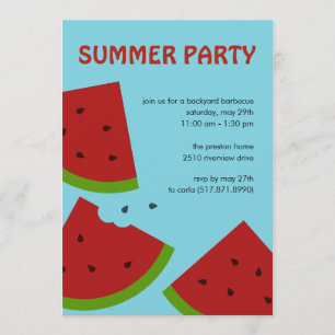 Watermeloenen Slices Summer Party Invitation Kaart
