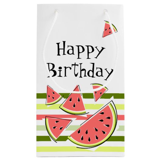 Watermeloenen stripe Thin Birthday Klein Cadeauzakje (Achterkant)