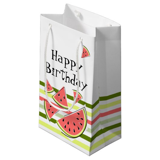 Watermeloenen stripe Thin Birthday Klein Cadeauzakje (Voorkant Gekanteld)