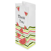 Watermeloenen stripe Thin Hartelijk dank Wijn Cadeautas (Achterkant Gekanteld)