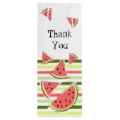 Watermeloenen stripe Thin Hartelijk dank Wijn Cadeautas (Achterkant)