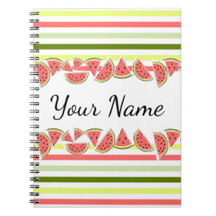Watermeloenen Stripe Thin Name Notitieboek