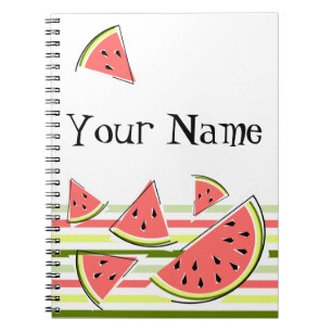 Watermeloenen Stripe Thin Name Notitieboek