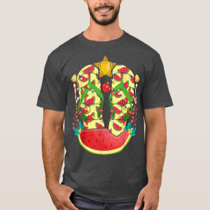 Watermeloenen Teenslippers Xmas Lights Hawaiian Ch T-shirt