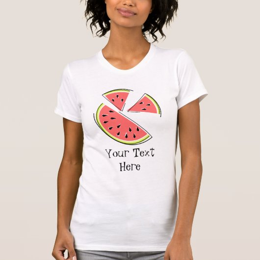 Watermeloenen "Tekst" dames t shirt (Voorkant)