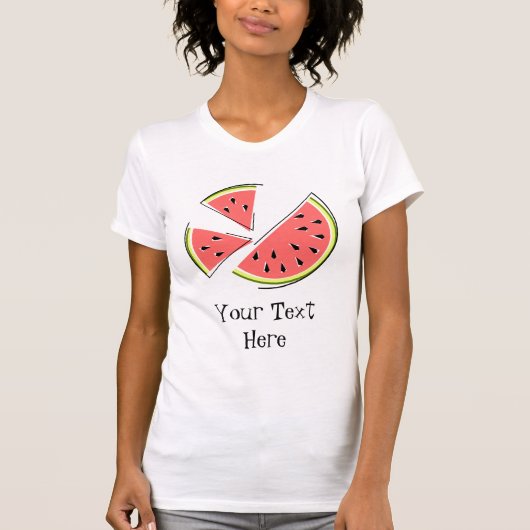 Watermeloenen "Tekst" dames t shirt (Voorkant)