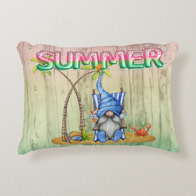 Watermeloenen voor Folie en strand met handpalm Accent Kussen (Voorkant)