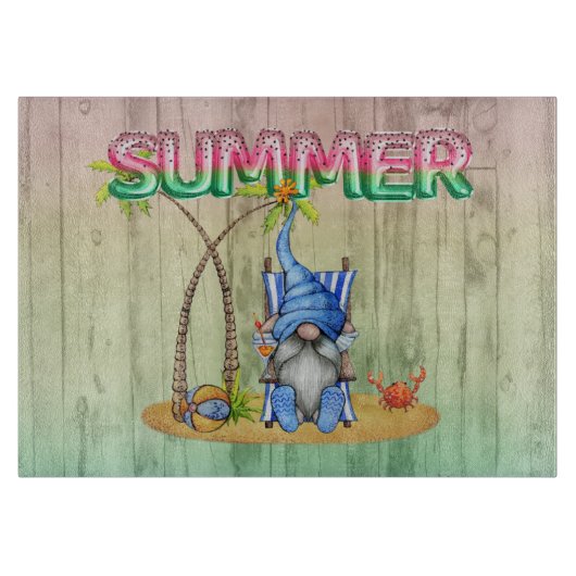 Watermeloenen voor Folie en strand met handpalm Snijplank (Voorkant)