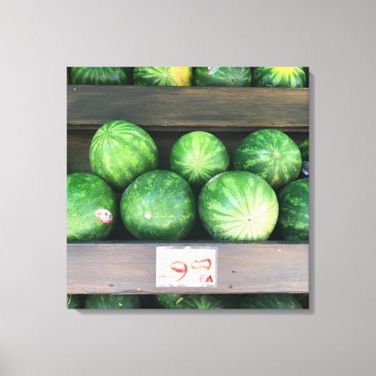 Watermeloenen voor verkoop, fruitstandaard, New Yo Canvas Afdruk (Voorkant)