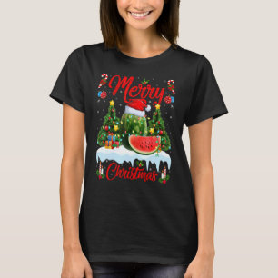 Watermeloenen Vruchtlichten Kerstboom Santa Waterm T-shirt