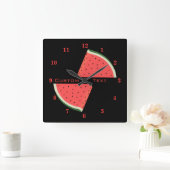 Watermeloenen wandklok - Jouw tekst / naam / kleur (Huis)
